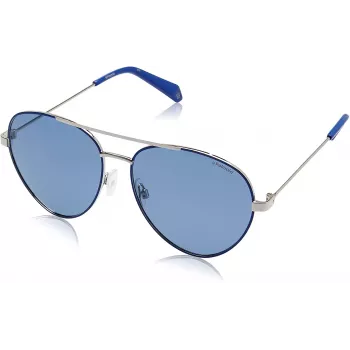 POLAROID PLD6055SPJPC3 Men's Rectangular Polarized Sunglasses - Black/Grey