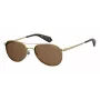 Polaroid PLD6070SXJ5GS Women's Rectangular Sunglasses - Havana Acetate Frame, Grey Polarized Lenses, 56mm