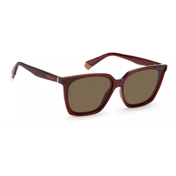 POLAROID PLD6160SC9ASP Women's Rectangular Sunglasses - Smoke Grey Polarized