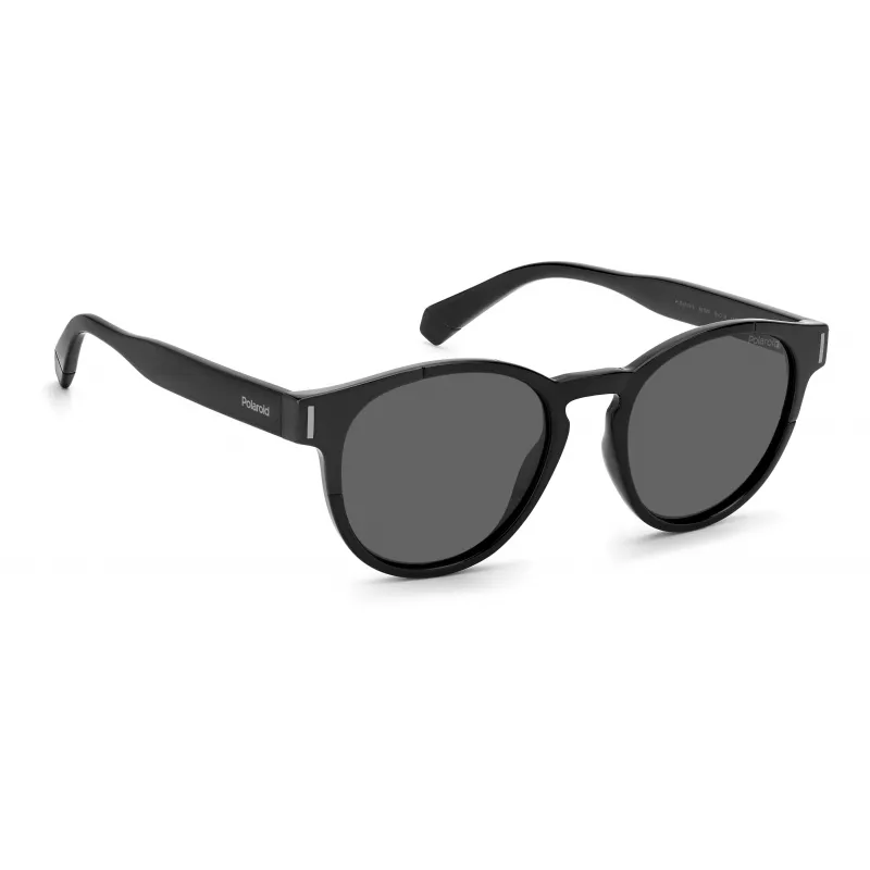 Polaroid PLD6175S807M9 Unisex Rectangular Sunglasses - Black Frame Grey Polarized Lens 51mm