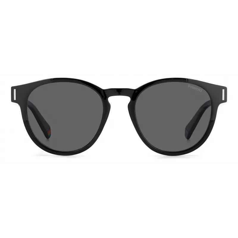 Polaroid PLD6175S807M9 Unisex Rectangular Sunglasses - Black Frame Grey Polarized Lens 51mm