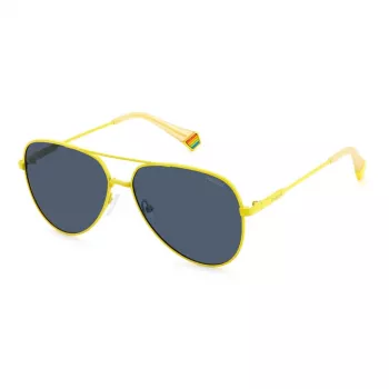 POLAROID PLD6187S40G Unisex Square Sunglasses - Havana Frame Green Polarized Lens 60mm
