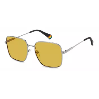POLAROID PLD6194SX6LBF Women's Square Polarized Sunglasses - Havana/Brown