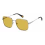 POLAROID PLD6194SX6LBF Women's Square Polarized Sunglasses - Havana/Brown