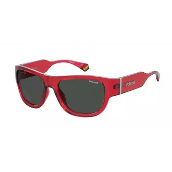 POLAROID PLD6197SMCC9A Unisex Sunglasses - Black Frame Grey Polarized Lens 55/17/130 mm