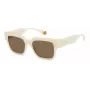POLAROID PLD6198SXSZJ Unisex Rectangular Sunglasses - Havana Frame, Green Polarized Lens - 52/18/140 mm