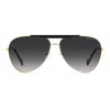 Polaroid PLD6200SXRHLG Unisex Rectangular Sunglasses - Black Frame Grey Polarized Lens 61mm