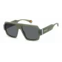POLAROID PLD6209SX1ED Unisex Rectangular Sunglasses - Black Frame Grey Lens