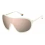 POLAROID PLD6216SVK6 Unisex Rectangular Sunglasses - Dark Grey Propionate Frame, Grey Polarized Polycarbonate Lenses, UV400 Protection