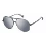 POLAROID PLD6217SRIW Unisex Sunglasses - Black Frame, Grey Polarized Lenses, 57mm
