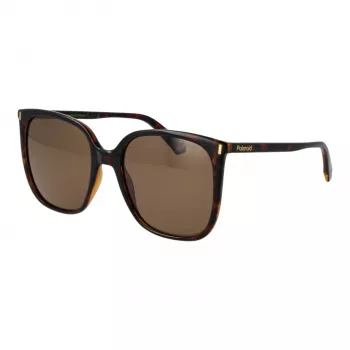 Polaroid PLD6218S56086 Women's Aviator Sunglasses Havana Brown Polarized 56mm