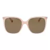 Polaroid PLD6218S5635J Women's Square Sunglasses - Havana Brown Acetate Frame with Brown Polarized Lenses - 56mm