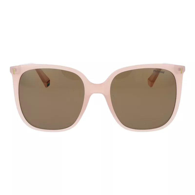 Polaroid PLD6218S5635J Women's Square Sunglasses - Havana Brown Acetate Frame with Brown Polarized Lenses - 56mm