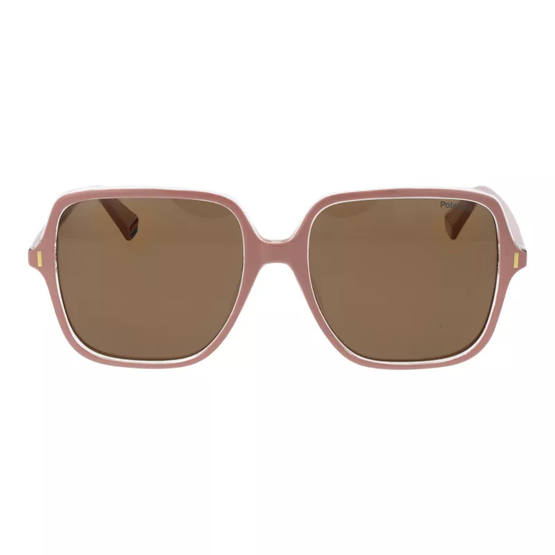Polaroid PLD6219/S Women's Rectangular Sunglasses, Havana/Brown, 56 mm