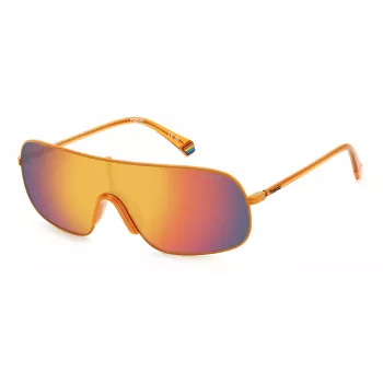 POLAROID PLD6222SL7Q Unisex Sunglasses - Havana Frame, Green Polarized Lens, 57mm