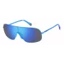 POLAROID PLD6222SMVU Unisex Rectangular Sunglasses - Black Frame Grey Polarized Lens 99mm