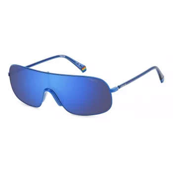 POLAROID PLD6222SPJP Unisex Rectangular Sunglasses - Polarized Grey Lens - Black Frame