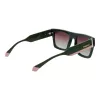Polaroid PLD6224SX541E Unisex Rectangular Sunglasses - Grey Lens, Black/Grey Frame
