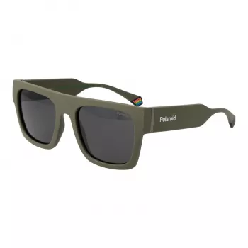 POLAROID PLD6224SX543Y Unisex Rectangular Sunglasses Havana Green 54mm