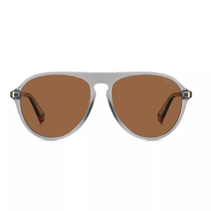Polaroid PLD6225SKB7 Men's Square Polarized Sunglasses - Black Frame Grey Lens