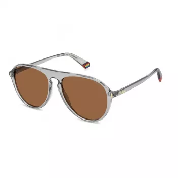 Polaroid PLD6225SKB7 Men's Square Polarized Sunglasses - Black Frame Grey Lens
