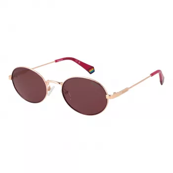 Polaroid PLD6228SX53LT Unisex Rectangular Sunglasses - Havana Frame, Brown Polarized Lens - 53mm