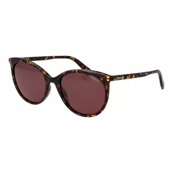 POLAROID PLD6231S55086 Women's Cat Eye Sunglasses - Havana Frame, Brown Polarized Lenses, UV400