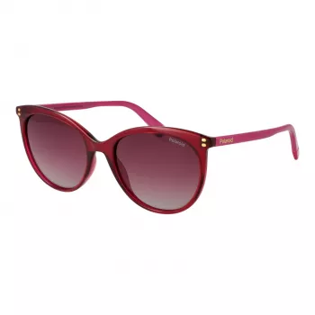 POLAROID PLD6231S55QHO Women's Square Polarized Sunglasses - Havana Frame, Brown Lens, 55mm