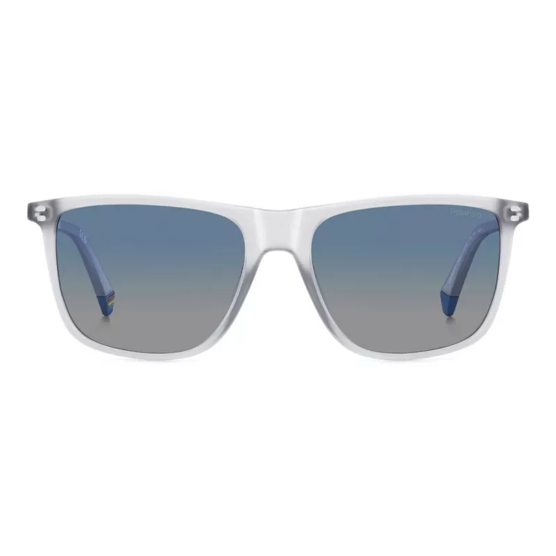 POLAROID PLD6232S2M4 Men's Rectangular Polarized Sunglasses Black/Grey 55/17/140 mm