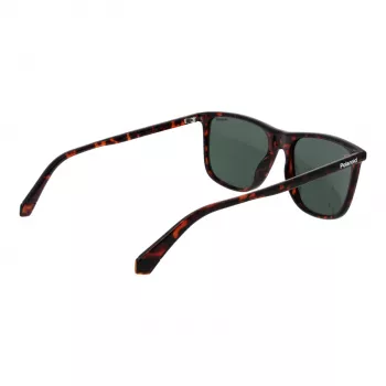 POLAROID PLD6232S55086 Men's Rectangular Sunglasses - Black Frame, Grey Polarized Lens, 55mm