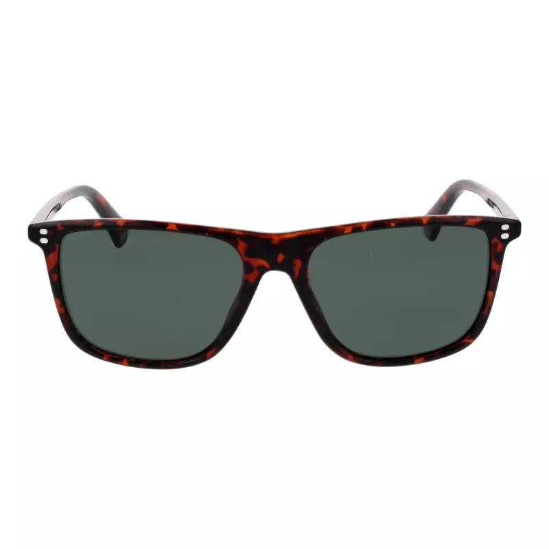 POLAROID PLD6232S55086 Men's Rectangular Sunglasses - Black Frame, Grey Polarized Lens, 55mm