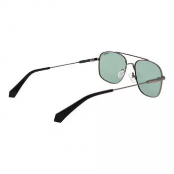 POLAROID PLD6235SX56AS Men's Square Polarized Sunglasses - Matte Black/Grey