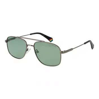 POLAROID PLD6235SX56AS Men's Square Polarized Sunglasses - Matte Black/Grey