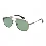 POLAROID PLD6235SX56AS Men's Square Polarized Sunglasses - Matte Black/Grey