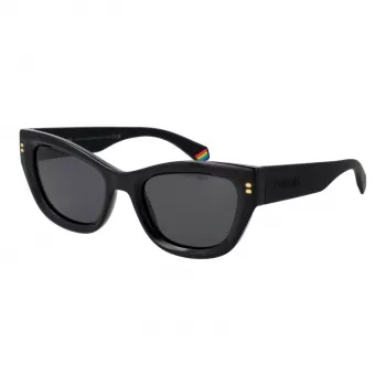 POLAROID PLD6237SX5280 Women's Polarized Sunglasses - Black Frame, Grey Lens, 52mm