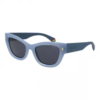 Polaroid PLD6237SX52MV Women's Sunglasses - Black Frame, Grey Polarized Lens, 52mm
