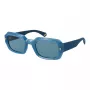 Polaroid PLD6239SX51MV Unisex Rectangular Sunglasses - Black Frame Grey Lens 51mm