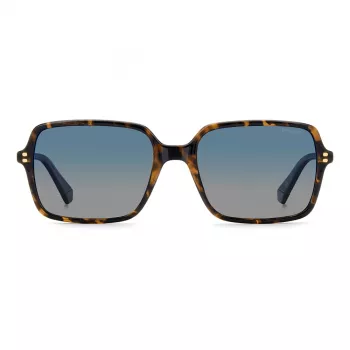 POLAROID PLD6247S086 Men's Rectangular Havana Sunglasses with Polarized Green Lenses