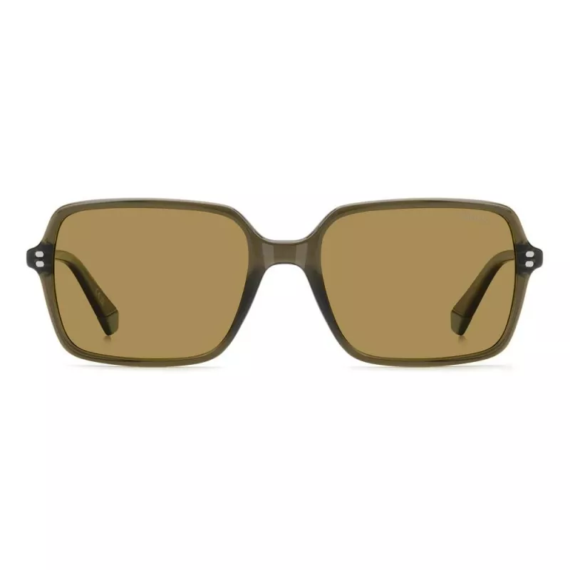 Polaroid PLD6247S09Q Men's Rectangular Polarized Sunglasses - Black Frame Grey Lens 56mm