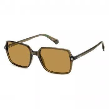 Polaroid PLD6247S09Q Men's Rectangular Polarized Sunglasses - Black Frame Grey Lens 56mm