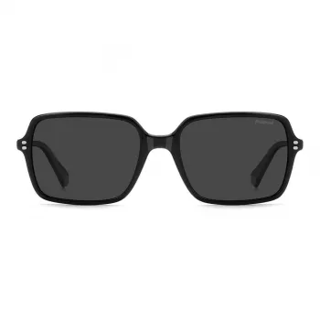 Polaroid PLD6247S807 Men's Rectangular Sunglasses - Black Frame Grey Polarized Lens 56mm