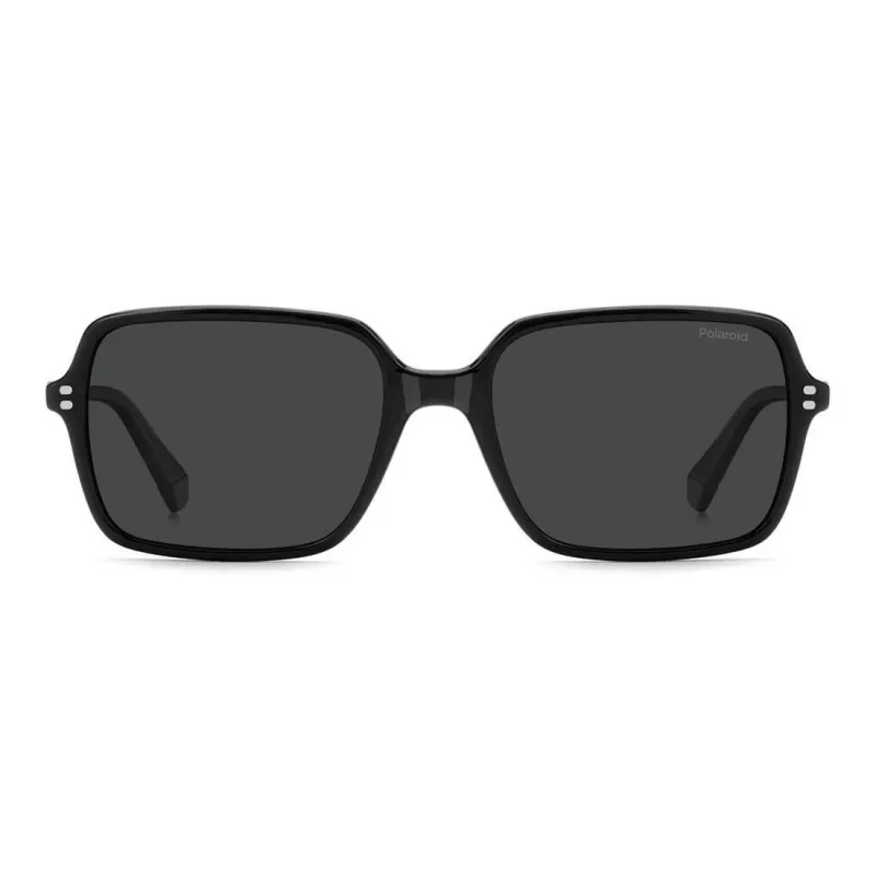 Polaroid PLD6247S807 Men's Rectangular Sunglasses - Black Frame Grey Polarized Lens 56mm