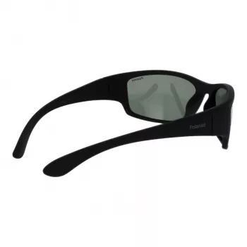 Polaroid PLD7005S63YYV Unisex Rectangular Sunglasses - Black Frame Grey Lens 63mm