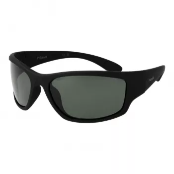 Polaroid PLD7005S63YYV Unisex Rectangular Sunglasses - Black Frame Grey Lens 63mm