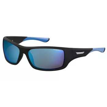 Polaroid PLD7013SEL95X Men's Polarized Sunglasses - Matte Black Frame, Grey Lens