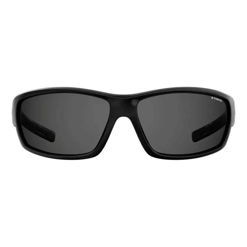 POLAROID PLD7029S807 Unisex Sport Sunglasses - Polarized Grey Lens - Black Frame