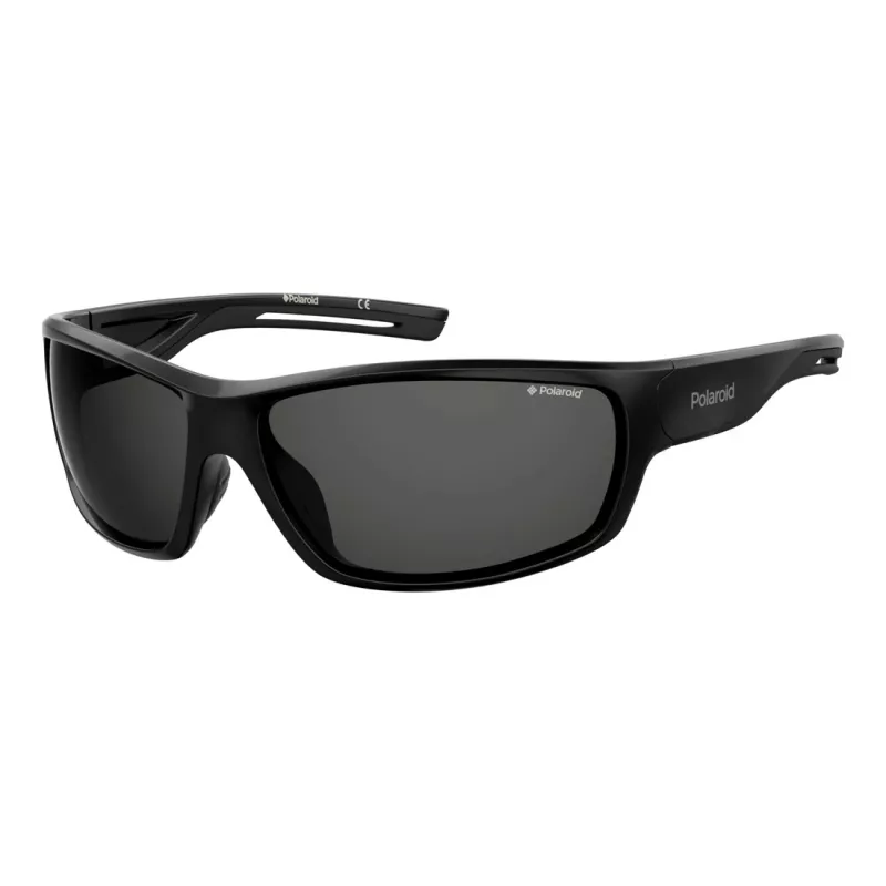 POLAROID PLD7029S807 Unisex Sport Sunglasses - Polarized Grey Lens - Black Frame