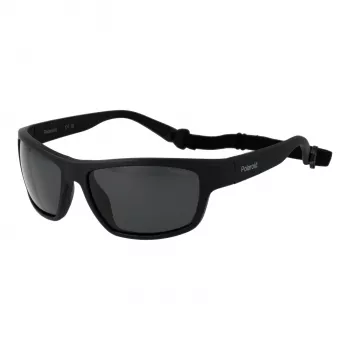POLAROID PLD7037S60807 Unisex Pilot Sunglasses - Grey Lens - Black Frame