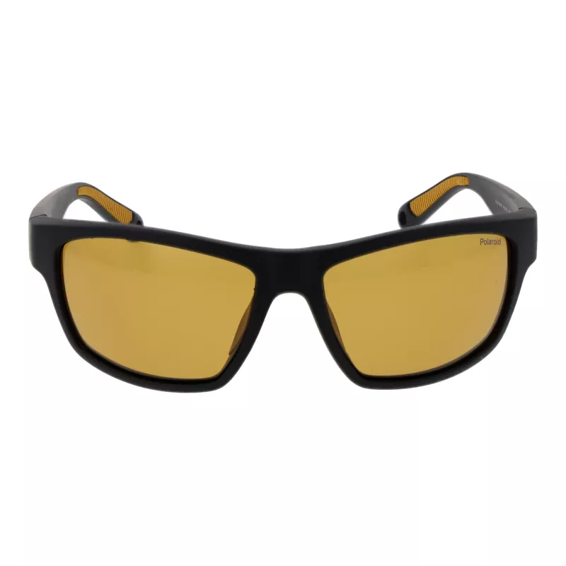 POLAROID PLD7037S60PGC Unisex Rectangular Sunglasses - Black Frame, Grey Polarized Lens, 60/16/140 mm