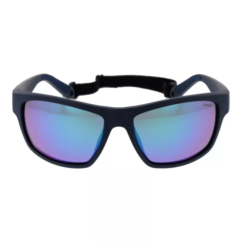 Polaroid PLD7037S60PJP Unisex Rectangular Sunglasses - Black Frame Grey Lens 60mm
